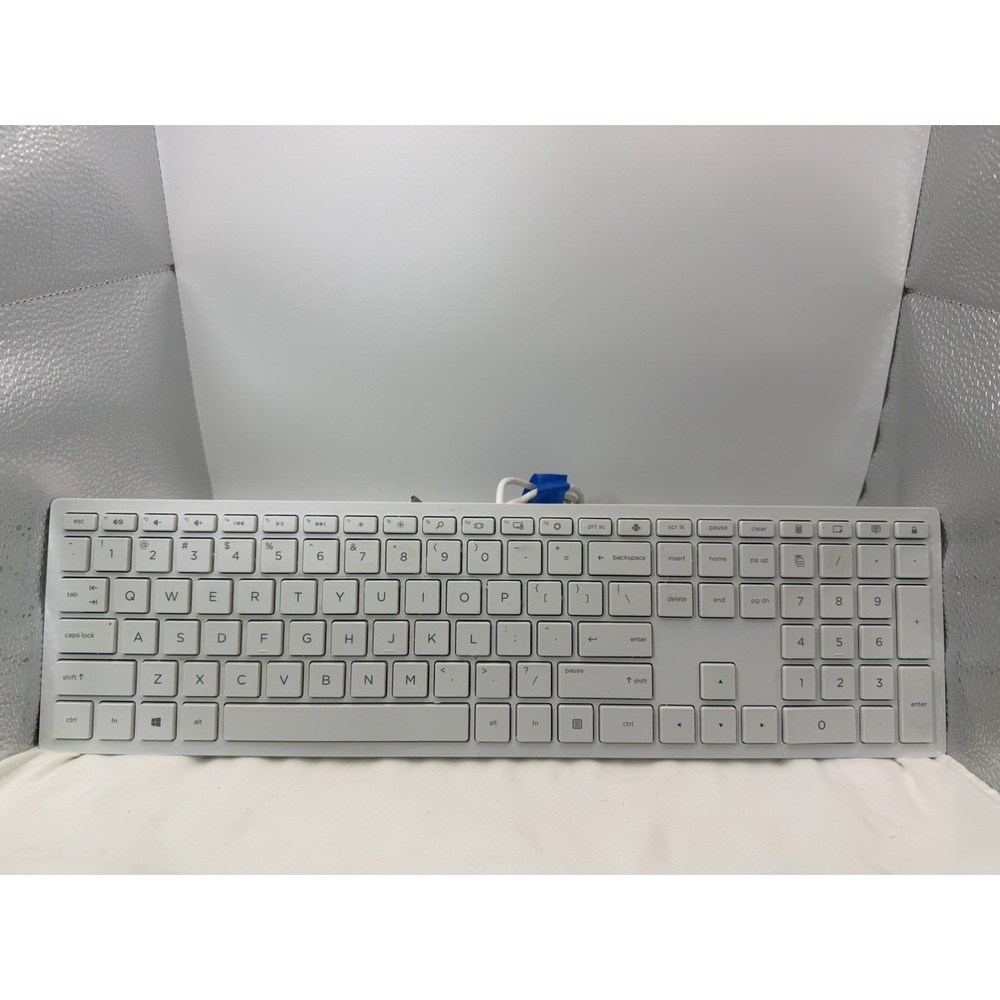 HP Keyboard Slim USB White with Numeric Keypad HSA-D004K Wired QWERTY Computer